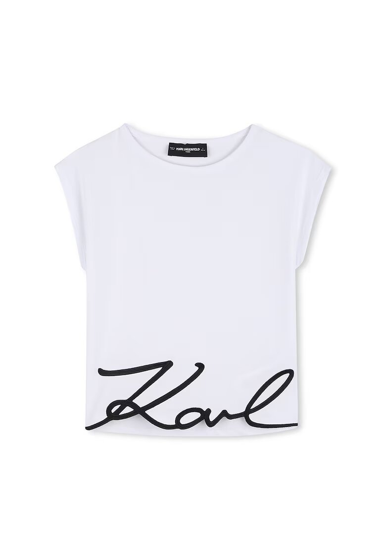 KARL LAGERFELD KIDS Tricou din amestec de modal cu logo - Alb optic