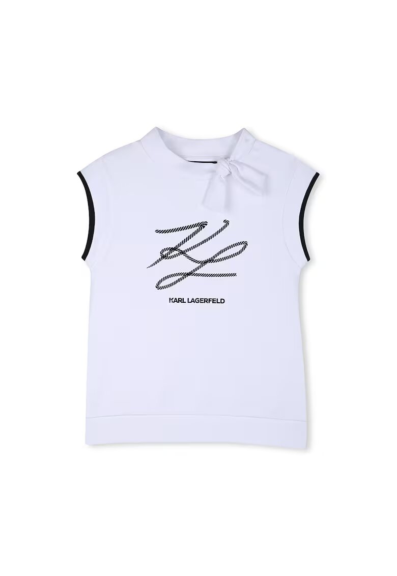 KARL LAGERFELD KIDS Tricou fara maneci cu logo - Alb optic