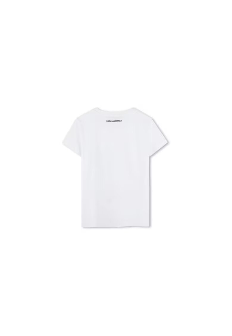 KARL LAGERFELD KIDS Tricou fete Z30494 10 - Bumbac/Modal - Alb - Alb