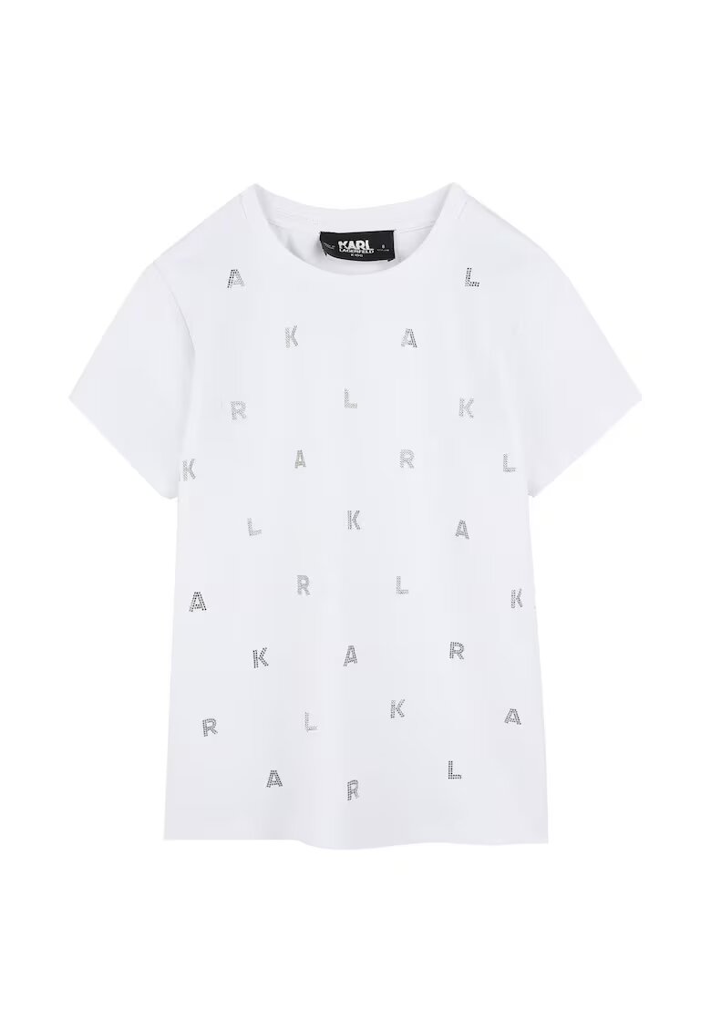 KARL LAGERFELD KIDS Tricou fete Z30571 10 - Bumbac organic/Modal - Alb - Alb