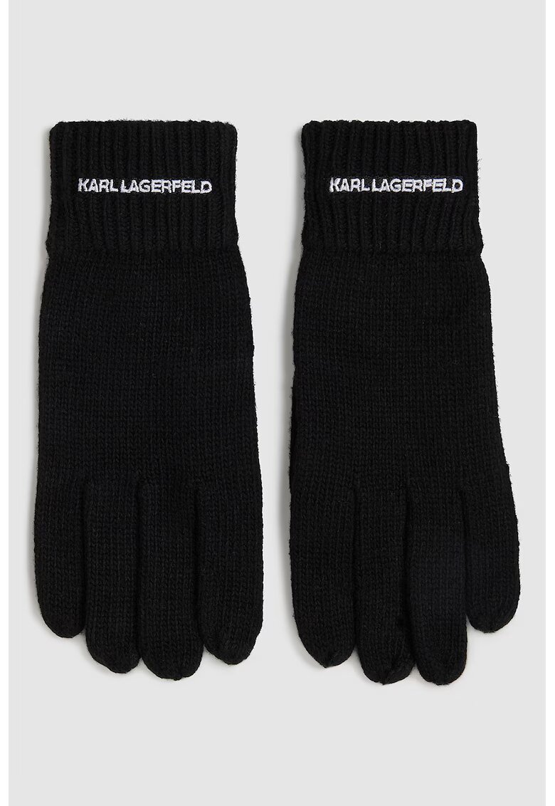 Karl Lagerfeld Manusi cu logo brodat - Negru