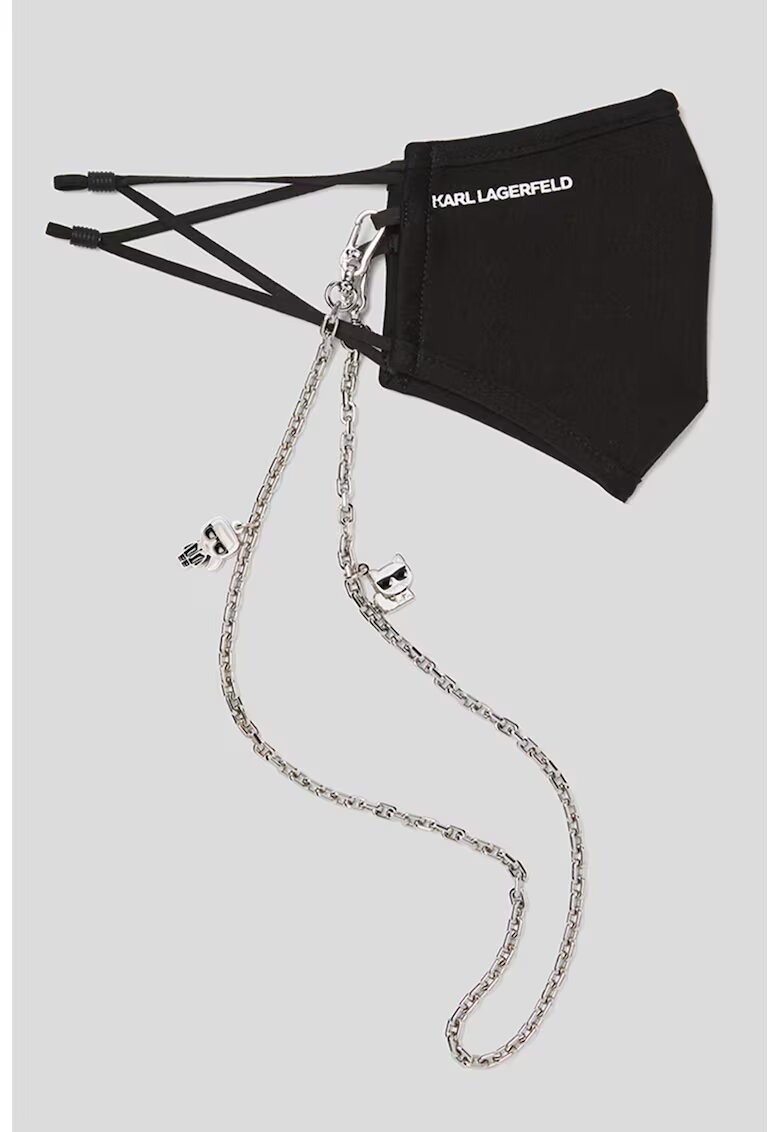 Karl Lagerfeld Masca faciala si lant Ikonik - Negru