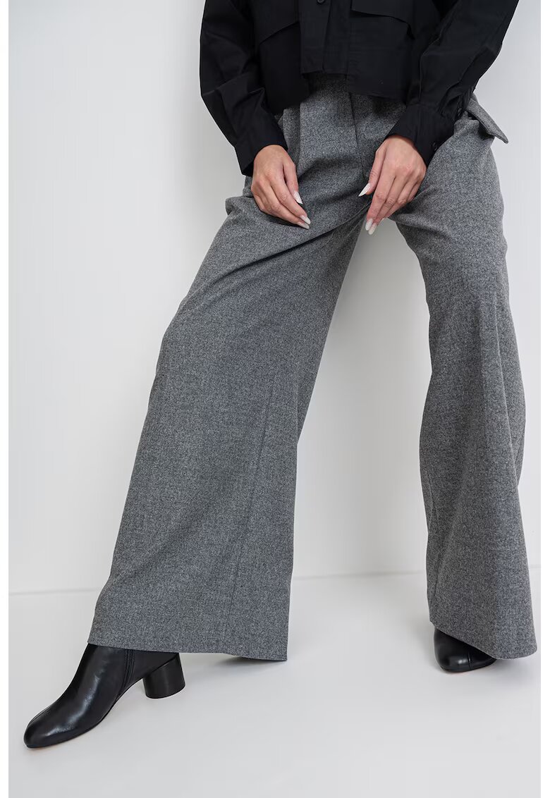 Karl Lagerfeld Pantaloni cu croiala ampla si model uni - Gri melange