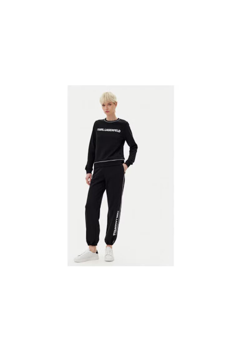 Karl Lagerfeld Pantaloni de trening dama A2W10149 - Bumbac organic - Negru - Negru