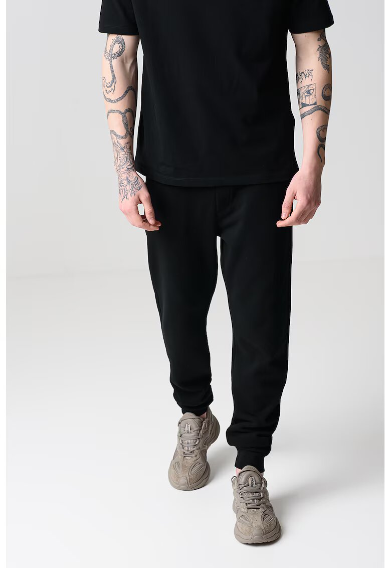 Karl Lagerfeld Pantaloni de trening uni cu snur - Negru