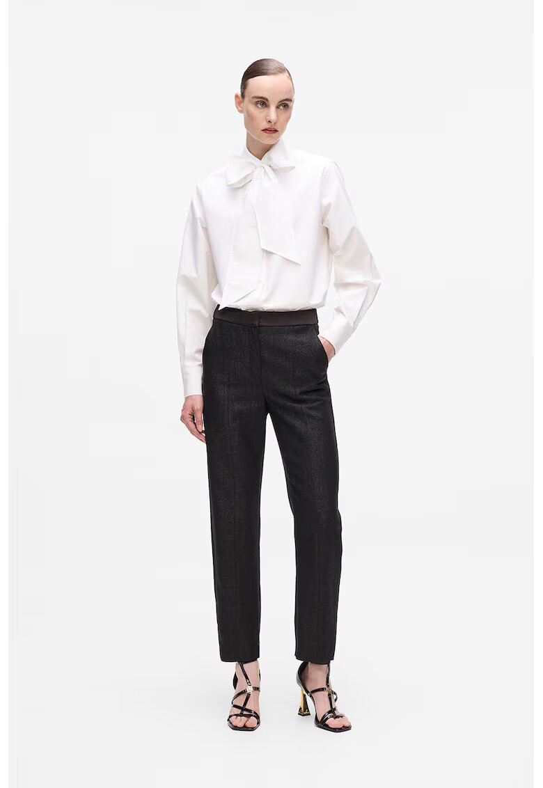 Karl Lagerfeld Pantaloni din amestec de lana cu croiala dreapta - Negru stins