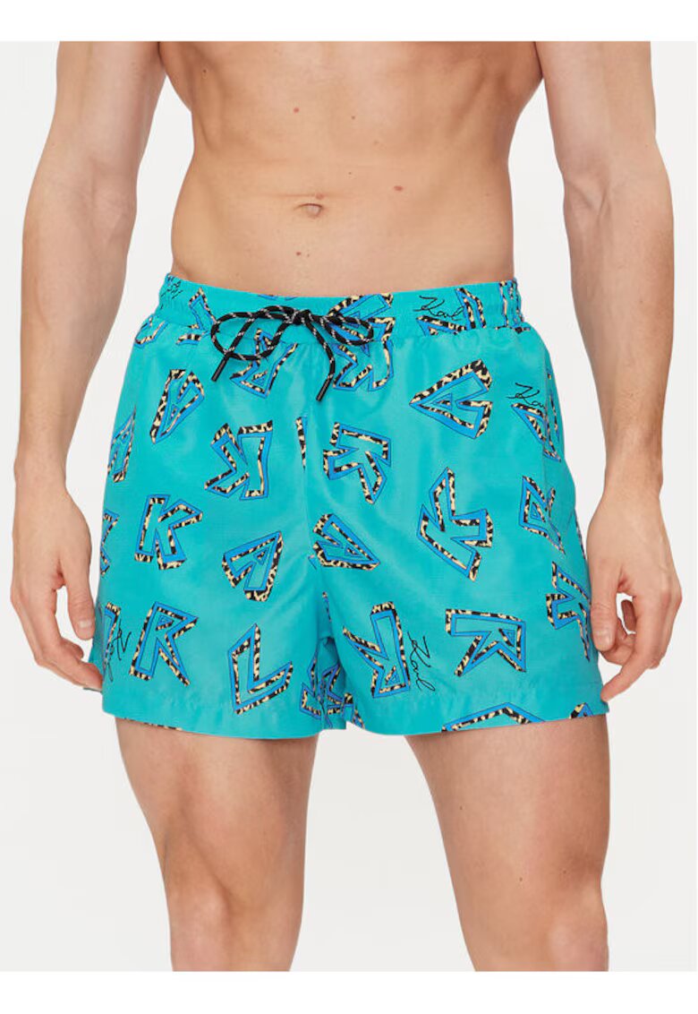 Karl Lagerfeld Pantaloni scurti barbati - 303748395 - Poliester - Albastru - Albastru