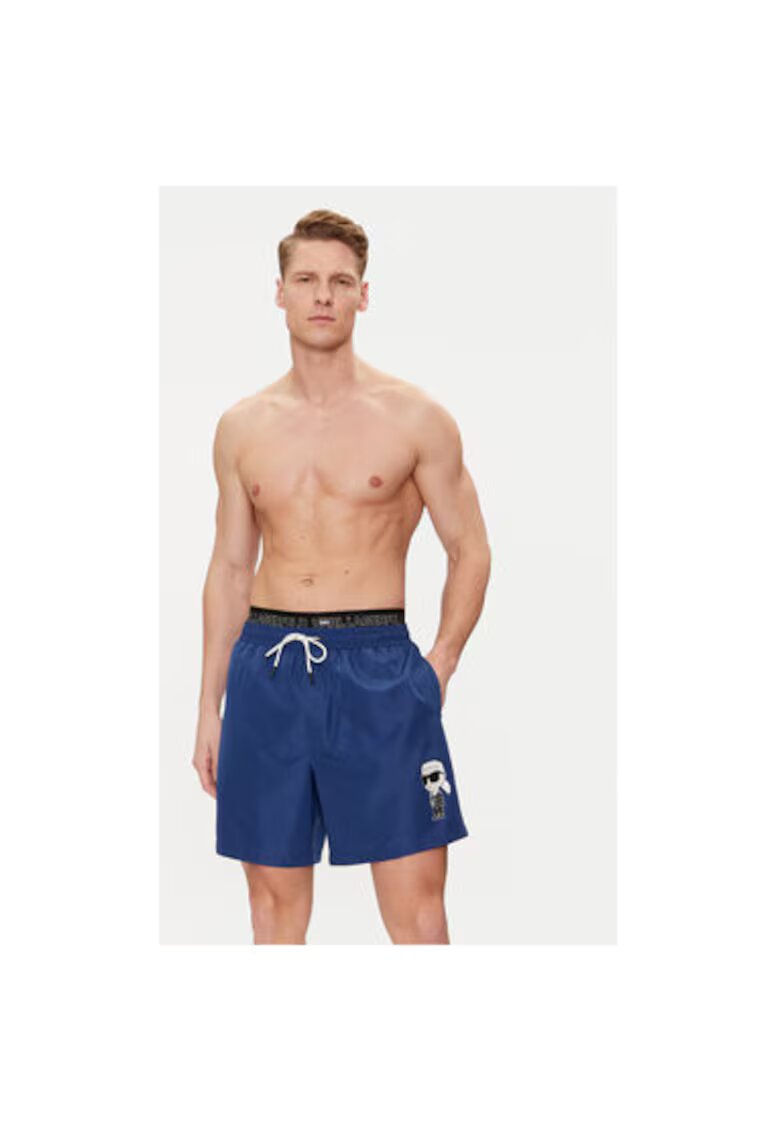Karl Lagerfeld Pantaloni scurti barbati - 303748418 - Poliester - Albastru - Albastru