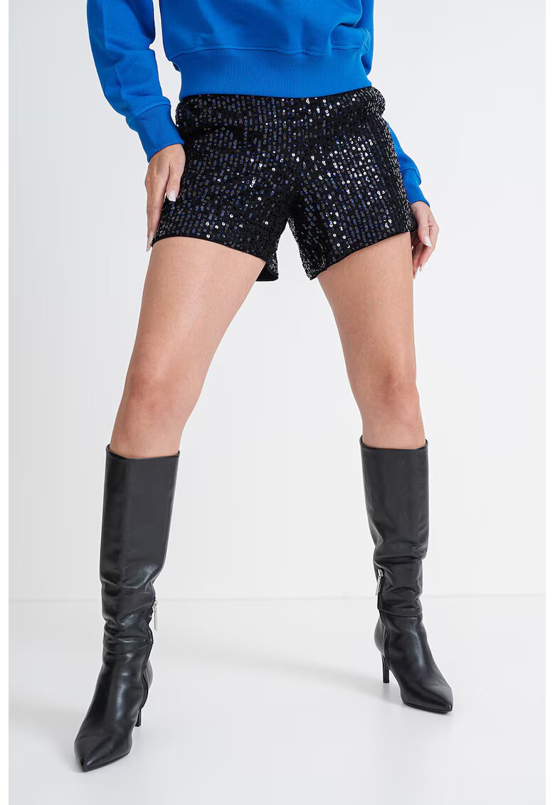 Karl Lagerfeld Pantaloni scurti cu paiete - Negru
