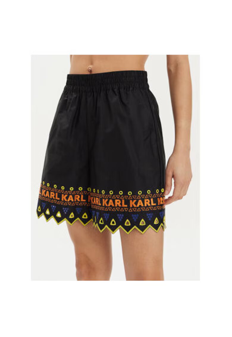 Karl Lagerfeld Pantaloni scurti dama 241W1003 - Bumbac organic - 38 EU - Negru
