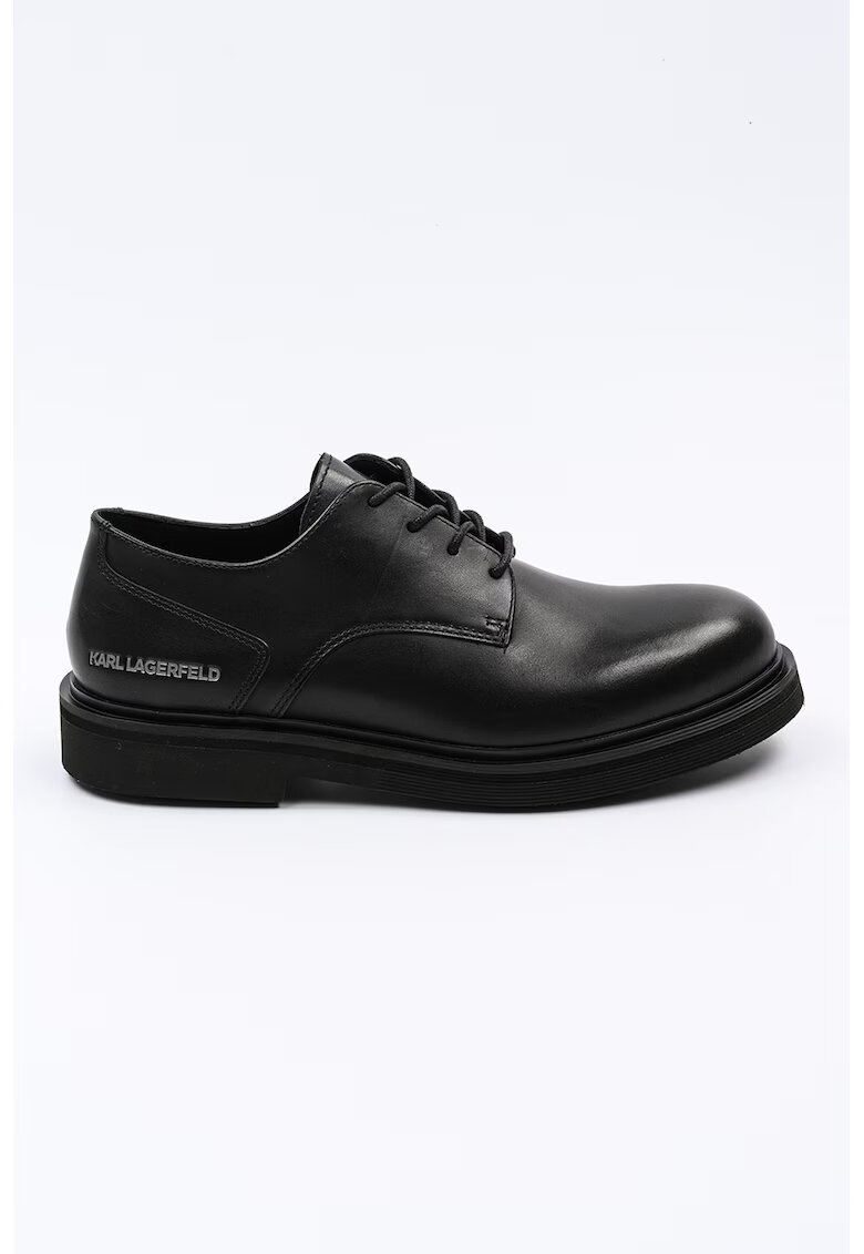 Karl Lagerfeld Pantofi de piele cu logo metalic - Negru