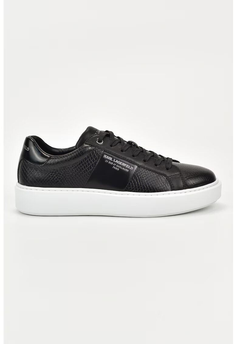 Karl Lagerfeld Pantofi din piele cu aspect de piele de crocodil - Negru/Alb optic