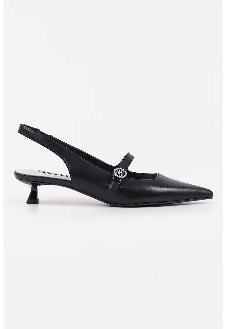 Karl Lagerfeld Pantofi din piele cu varf ascutit - Negru