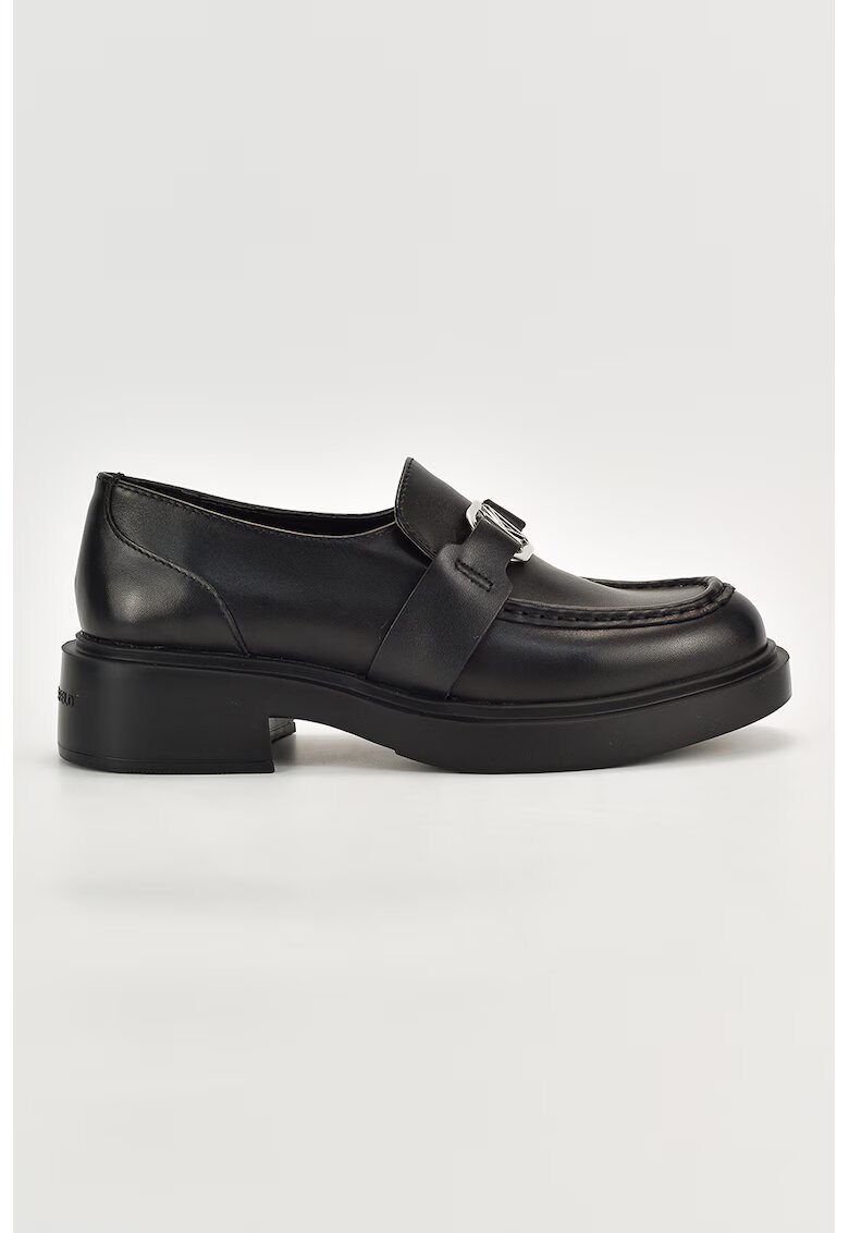 Karl Lagerfeld Pantofi loafer de piele cu logo - Negru