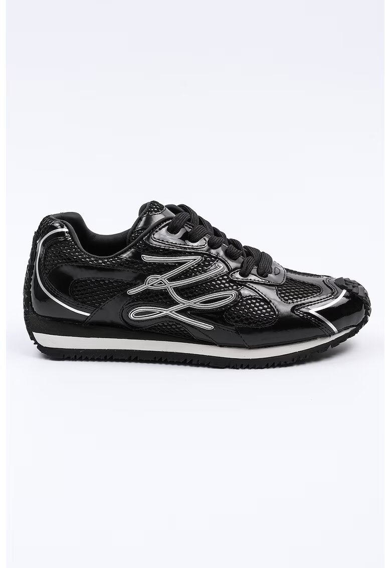 Karl Lagerfeld Pantofi sport cu detalii de piele - Negru