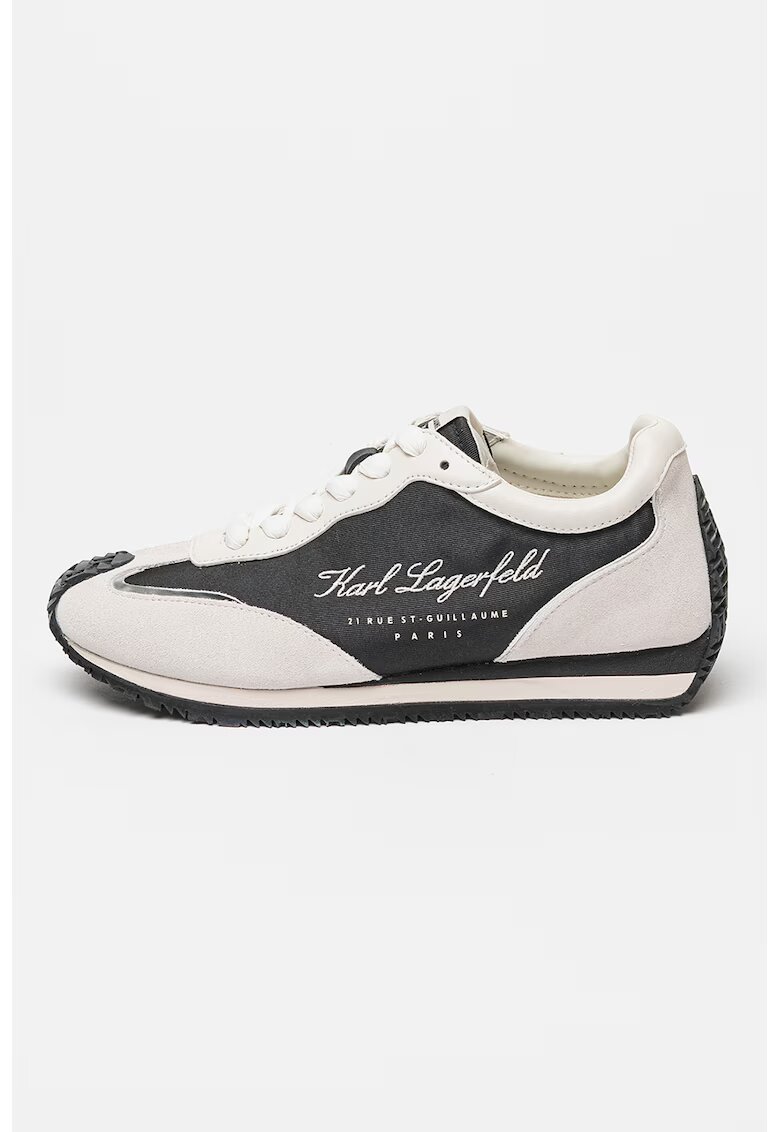 Karl Lagerfeld Pantofi sport cu detalii din piele intoarsa Velocette - Negru/Crem
