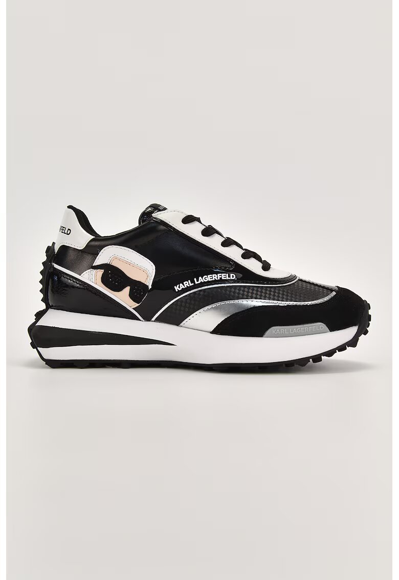 Karl Lagerfeld Pantofi sport cu insertii de piele - Negru