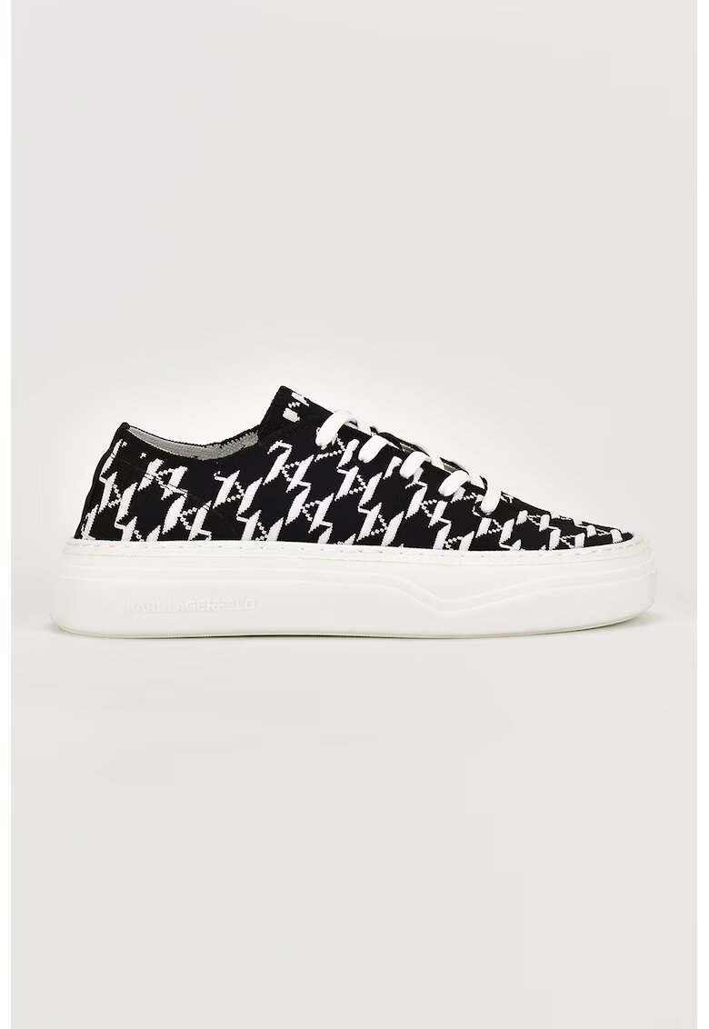 Karl Lagerfeld Pantofi sport cu monograma - Alb/Negru