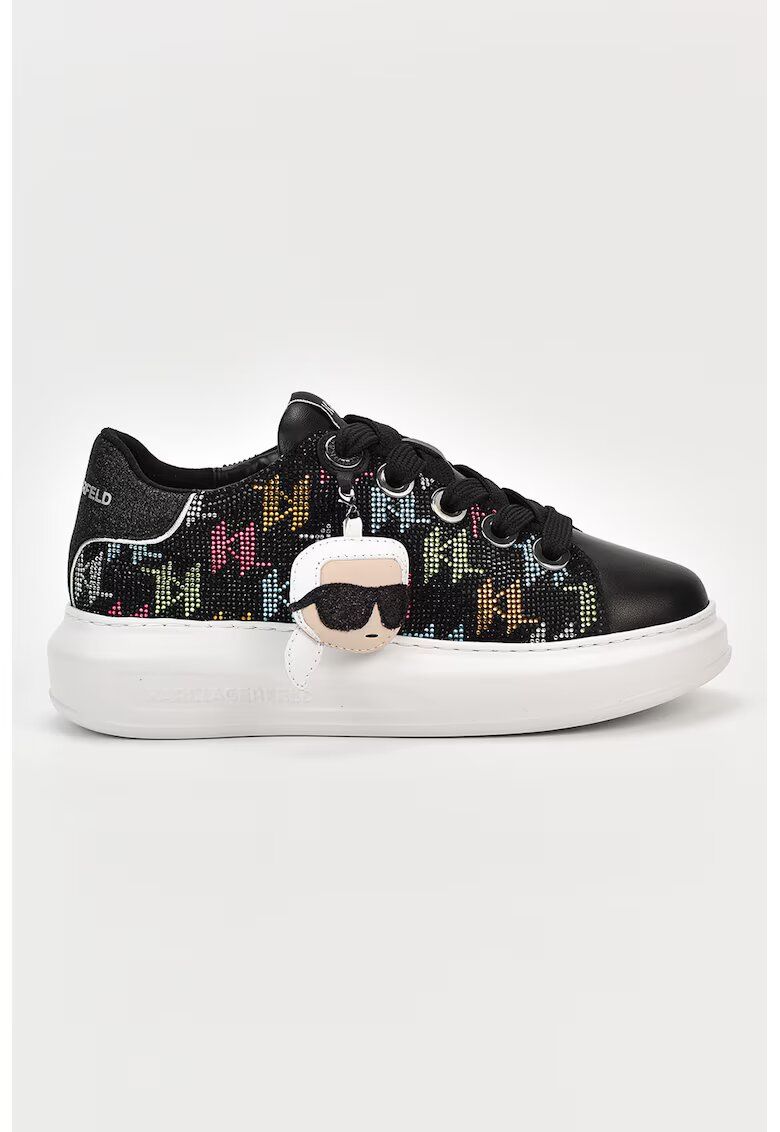 Karl Lagerfeld Pantofi sport cu strasuri - Negru