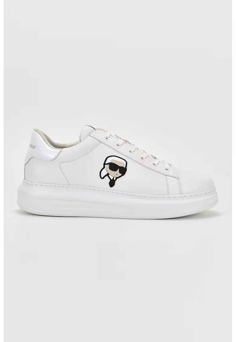 Karl Lagerfeld Pantofi sport de piele cu aplicatie logo - Alb