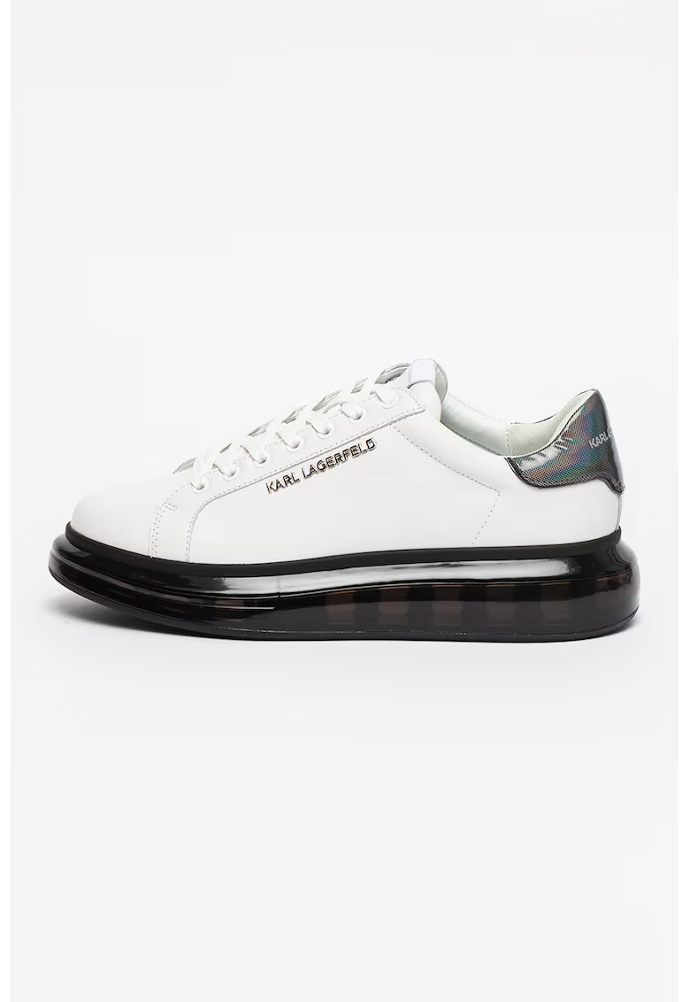 Karl Lagerfeld Pantofi sport de piele cu detalii logo Kapri - Alb/Negru