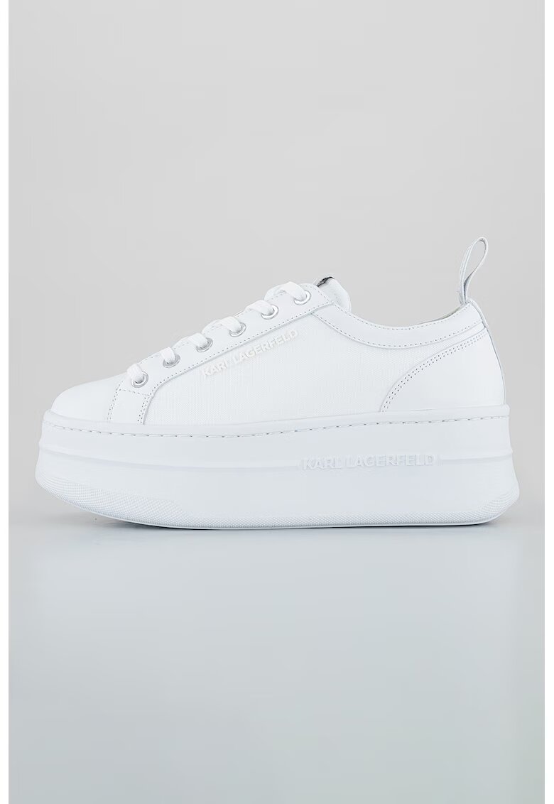 Karl Lagerfeld Pantofi sport de piele cu insertii de material textil Kobo III - Alb optic