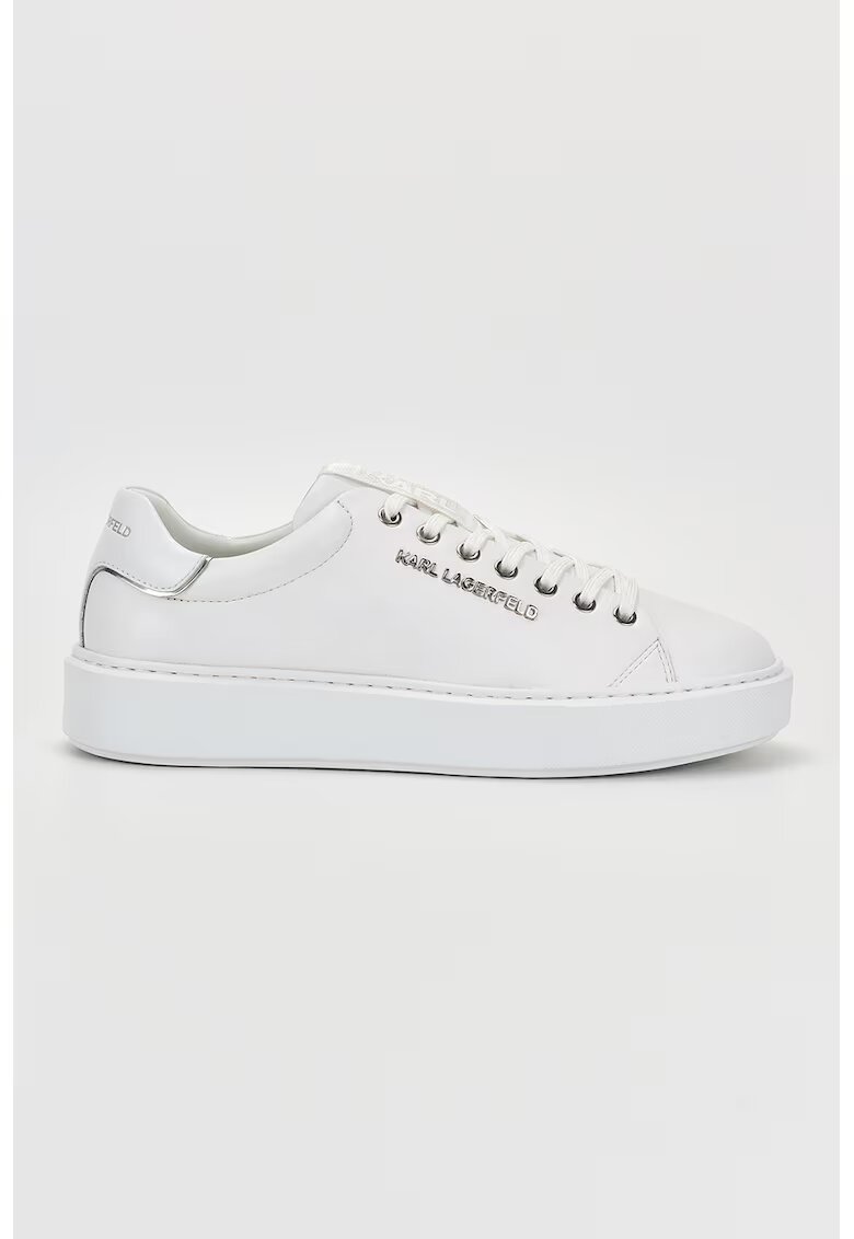 Karl Lagerfeld Pantofi sport de piele cu logo metalic - Alb