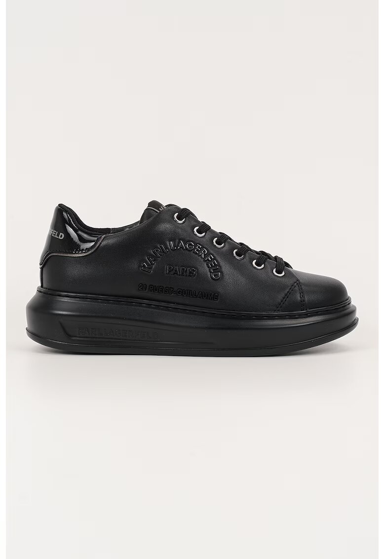 Karl Lagerfeld Pantofi sport de piele cu logo - Negru