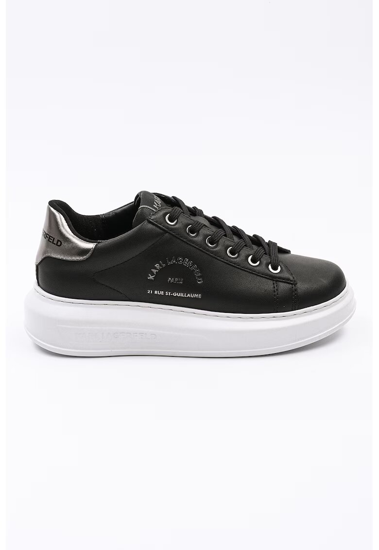 Karl Lagerfeld Pantofi sport de piele cu logo - Negru