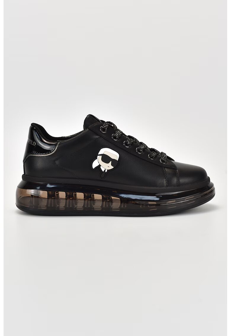 Karl Lagerfeld Pantofi sport de piele cu logo - Negru