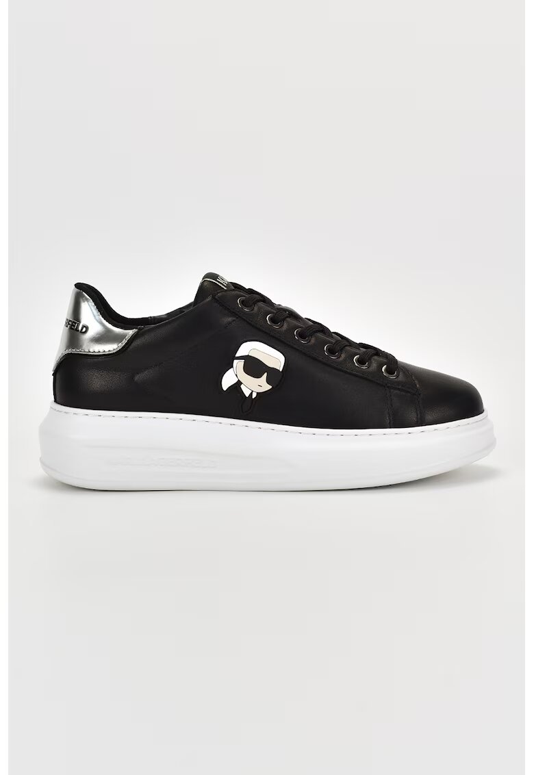 Karl Lagerfeld Pantofi sport de piele cu logo - Negru
