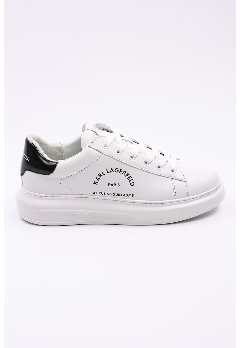 Karl Lagerfeld Pantofi sport din piele cu detalii logo - Alb/Negru