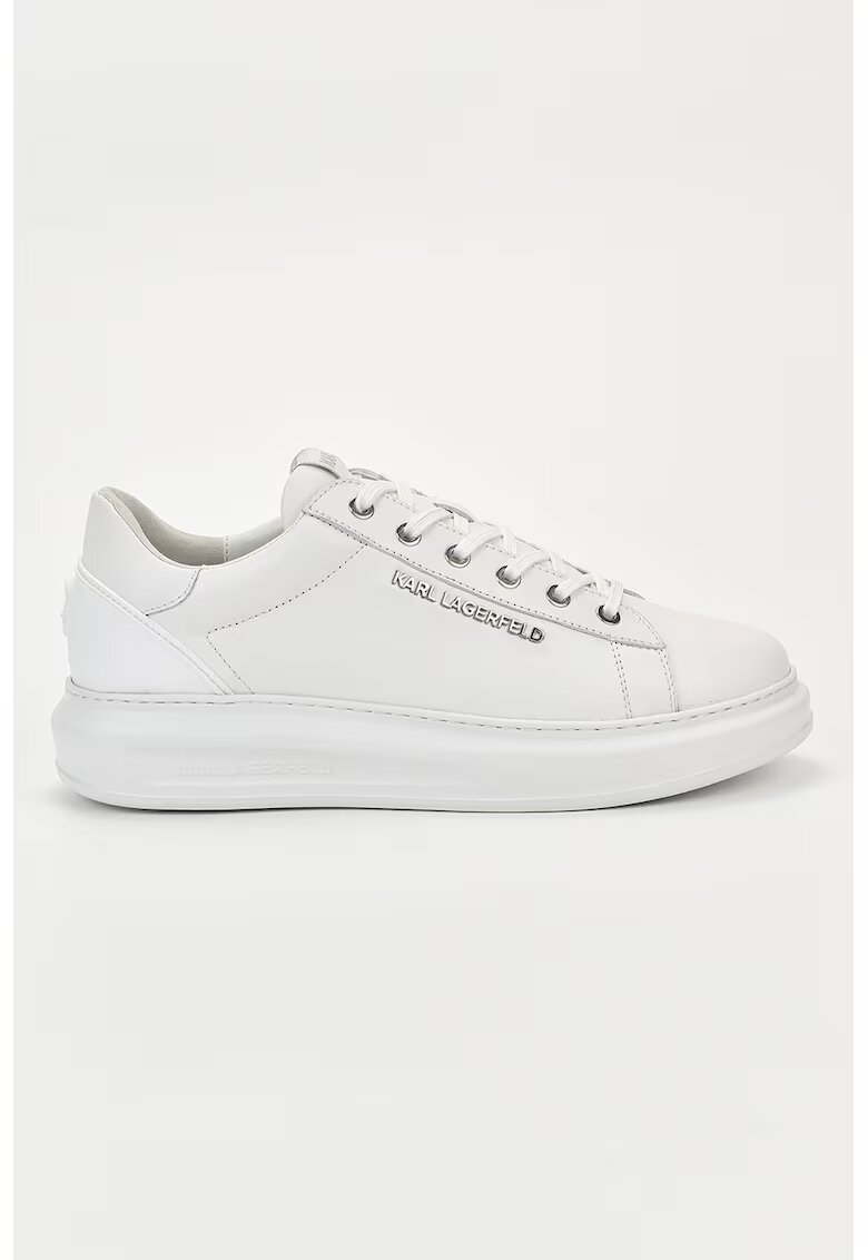Karl Lagerfeld Pantofi sport din piele cu detalii logo - Alb optic