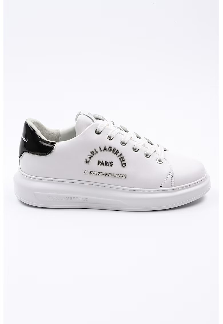 Karl Lagerfeld Pantofi sport din piele cu logo metalic - Alb