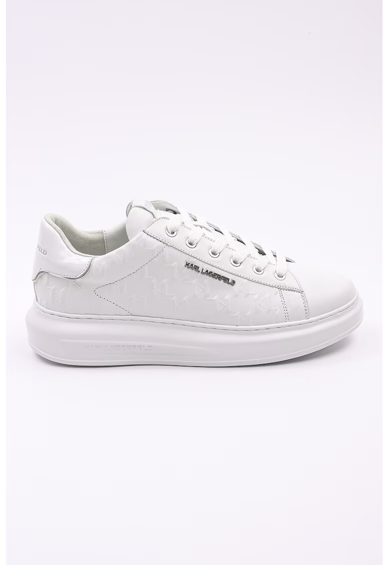 Karl Lagerfeld Pantofi sport din piele cu model monograma in relief - Alb