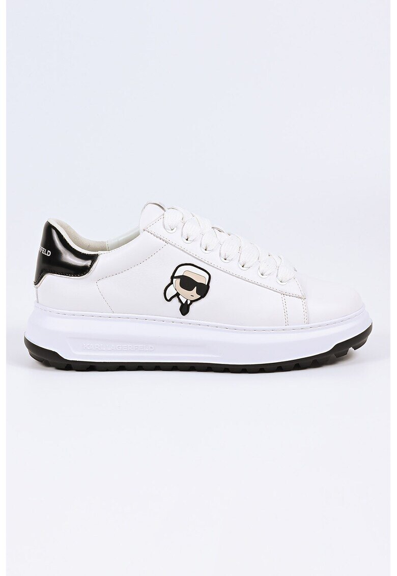 Karl Lagerfeld Pantofi sport din piele Kapri Lug - Negru/Alb murdar