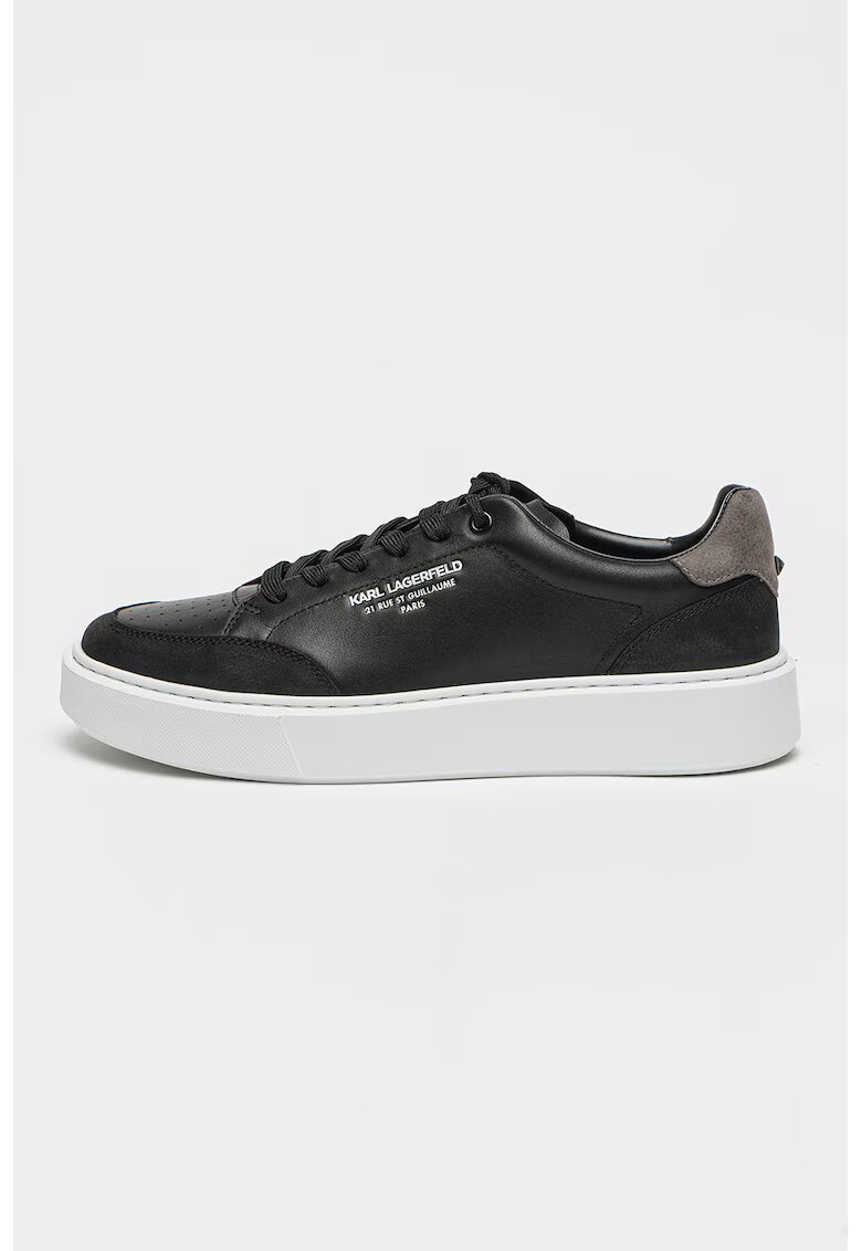 Karl Lagerfeld Pantofi sport din piele Maxi Kup - Negru/Gri deschis/Alb optic