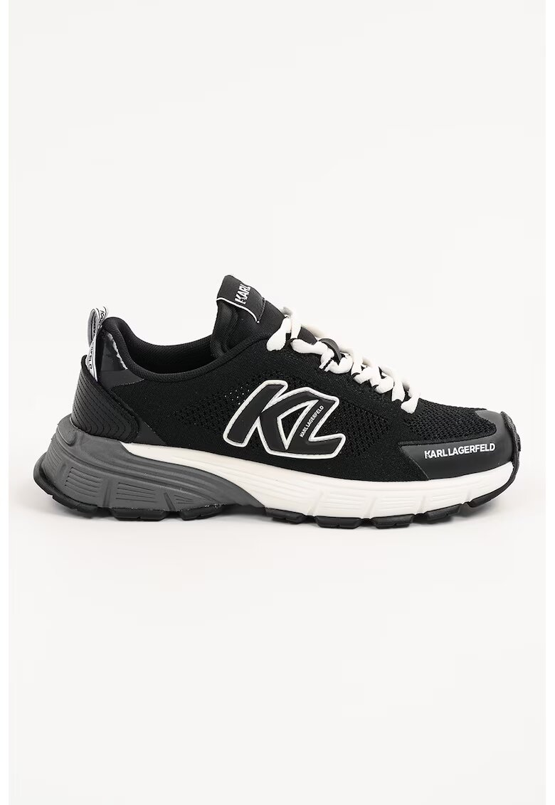 Karl Lagerfeld Pantofi sport din plasa cu logo si insertii din piele - Negru