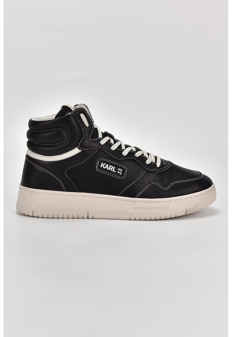 Karl Lagerfeld Pantofi sport mid-high de piele - Negru