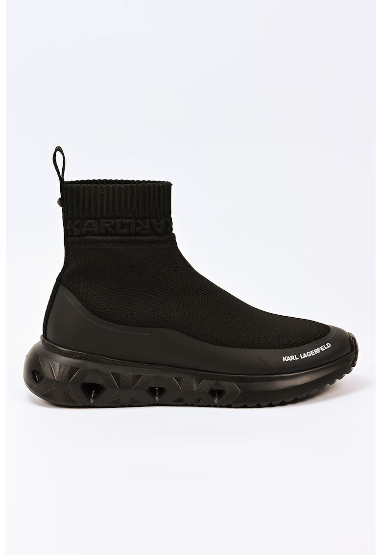 Karl Lagerfeld Pantofi sport mid-high din plasa tricotata - Negru