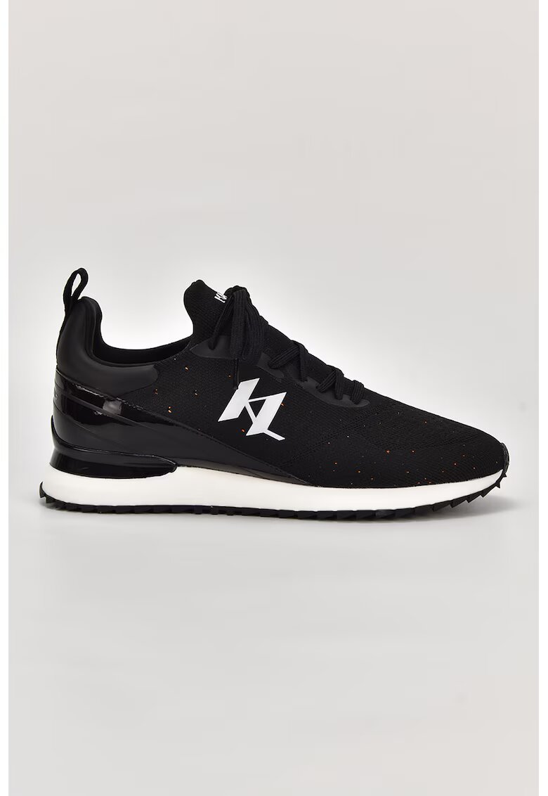 Karl Lagerfeld Pantofi sport slip-on din plasa cu garnituri din piele - Negru