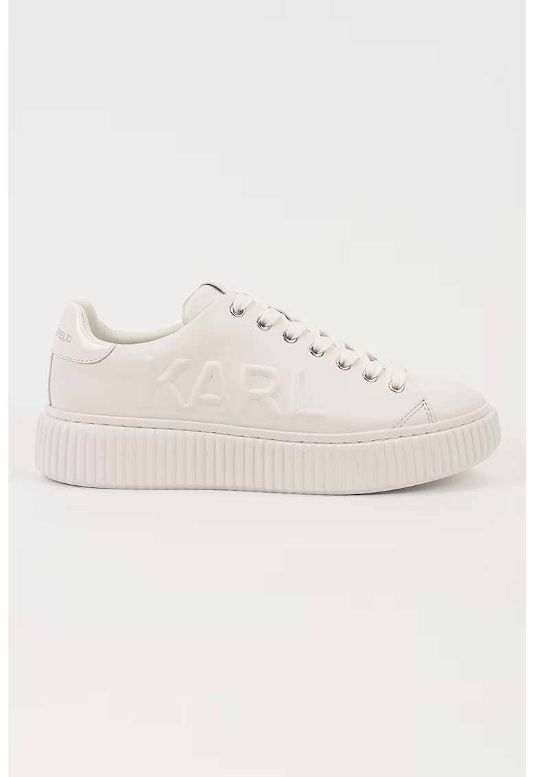 Karl Lagerfeld Pantofi sport uni de piele - Alb