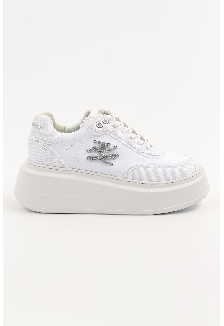 Karl Lagerfeld Pantofi sport wedge din material textil - Alb