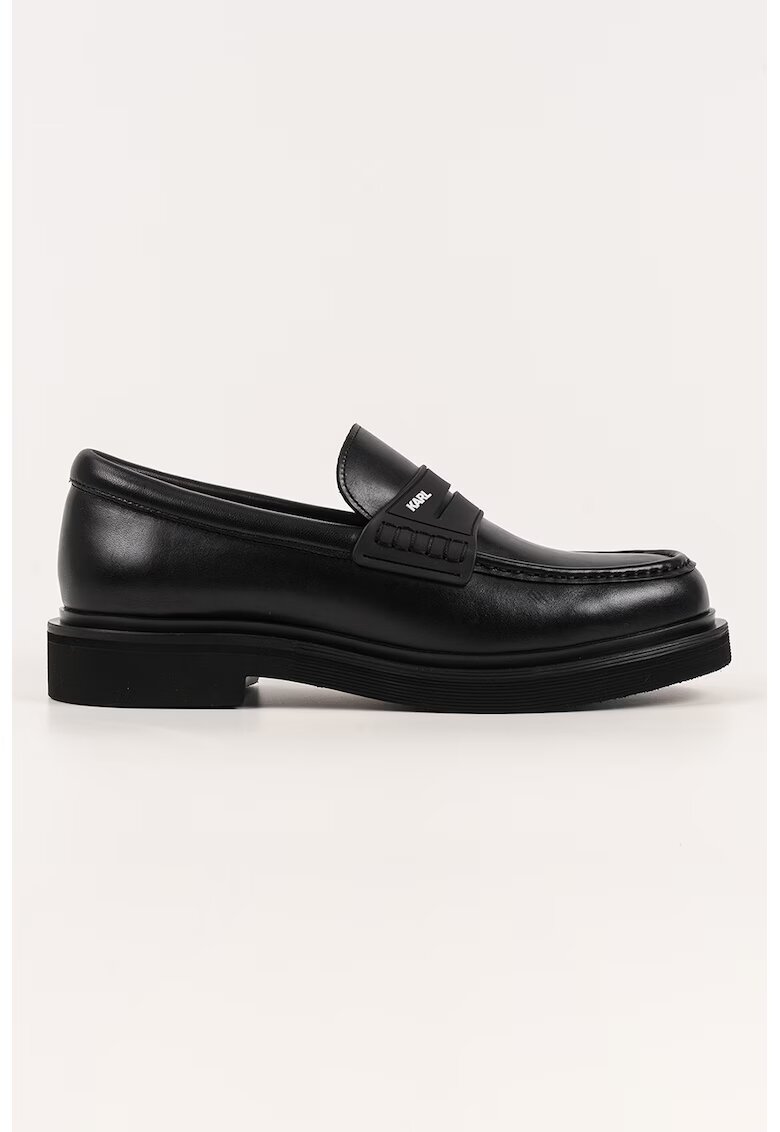 Karl Lagerfeld Panytofi loafer din piele cu logo discret - Negru