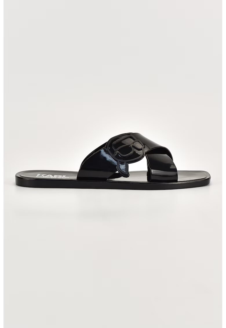 Karl Lagerfeld Papuci cu aplicatie logo - Negru