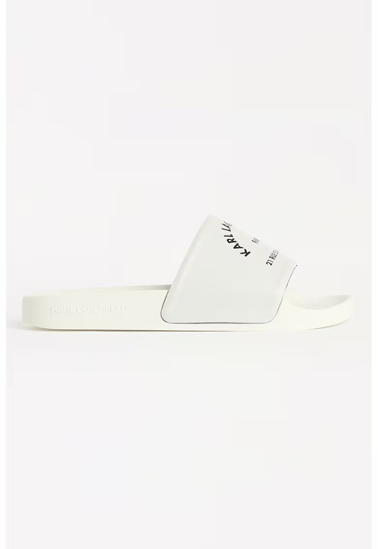 Karl Lagerfeld Papuci cu logo - Alb murdar
