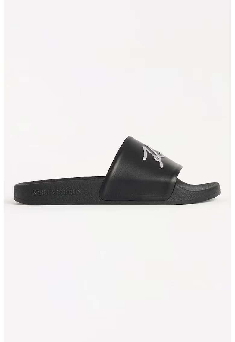 Karl Lagerfeld Papuci de casa cu imprimeu logo - Negru