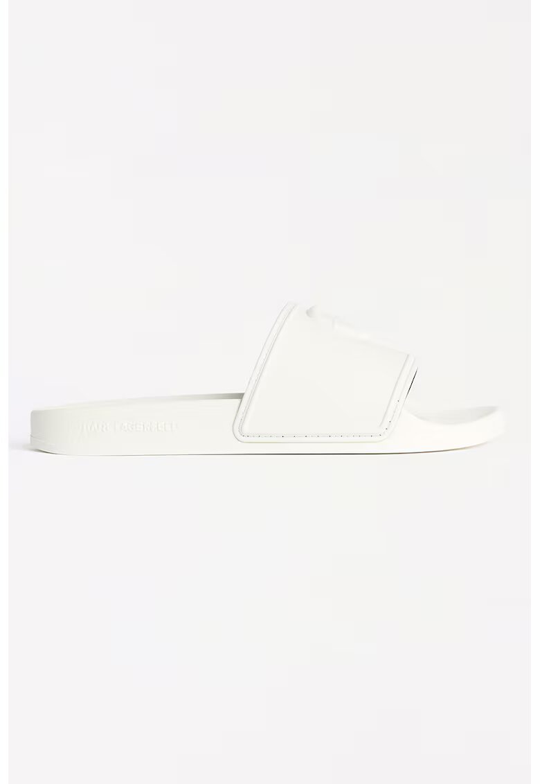 Karl Lagerfeld Papuci de casa cu logo in relief - Alb murdar