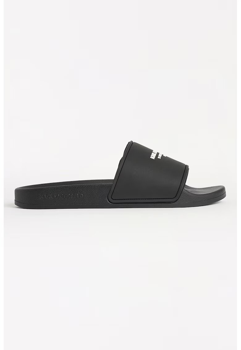 Karl Lagerfeld Papuci de casa cu logo - Negru