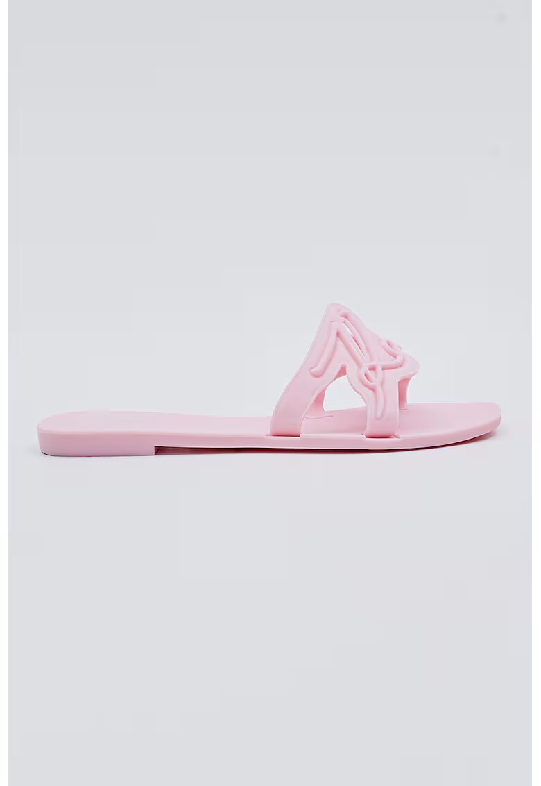 Karl Lagerfeld Papuci din cauciuc cu logo in relief - Roz pastel